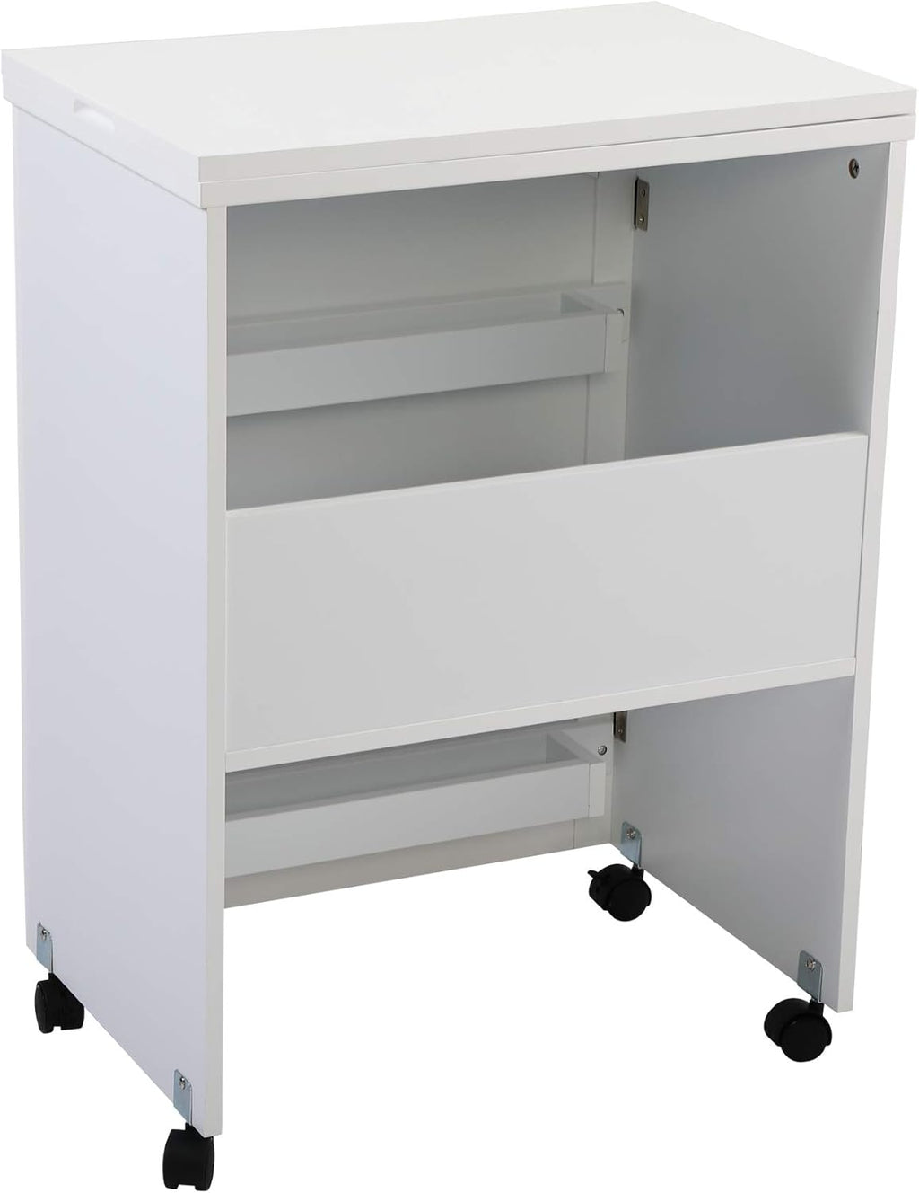 White Foldable Sewing Table with Storage T5977