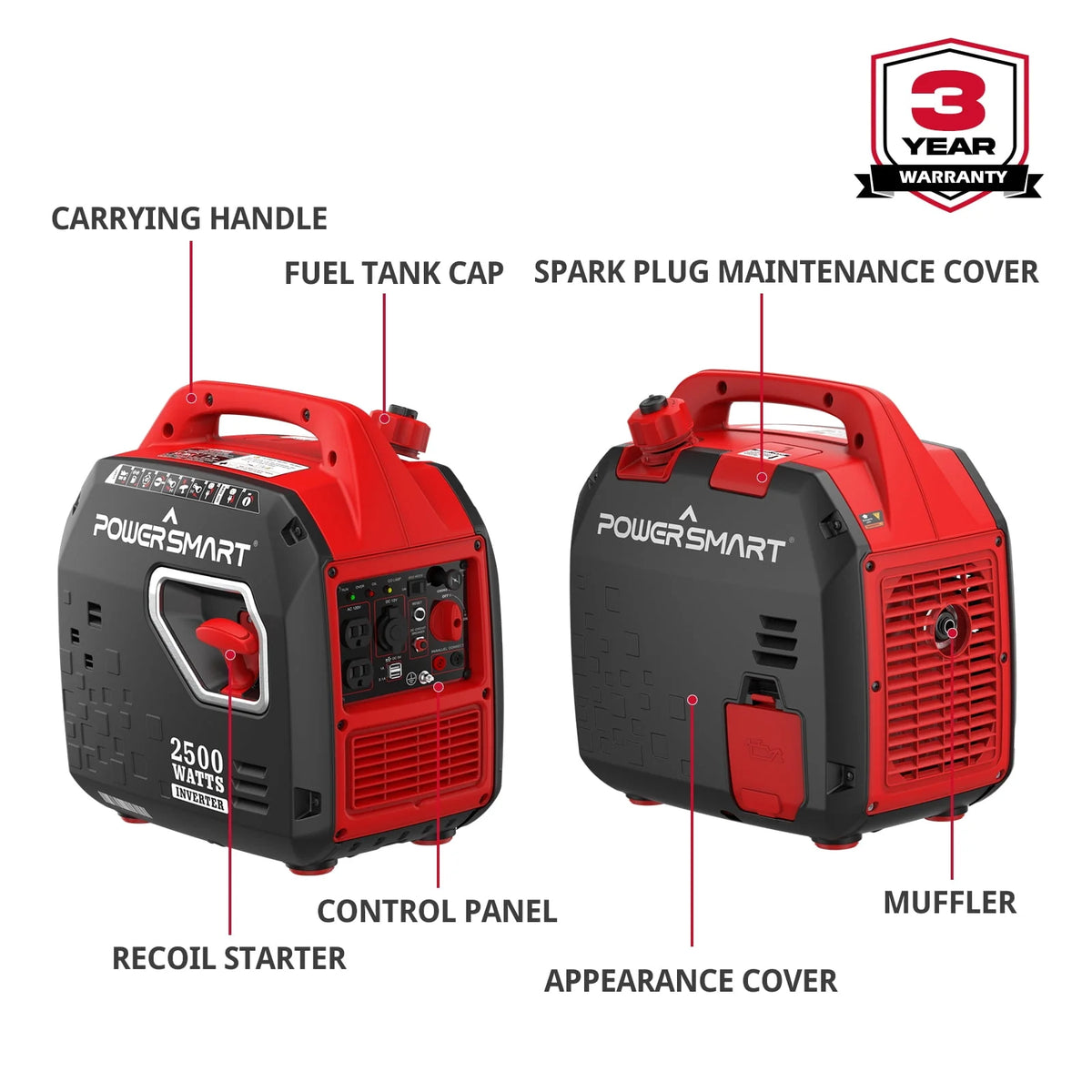 2500W Portable Inverter Gas Generator G8928
