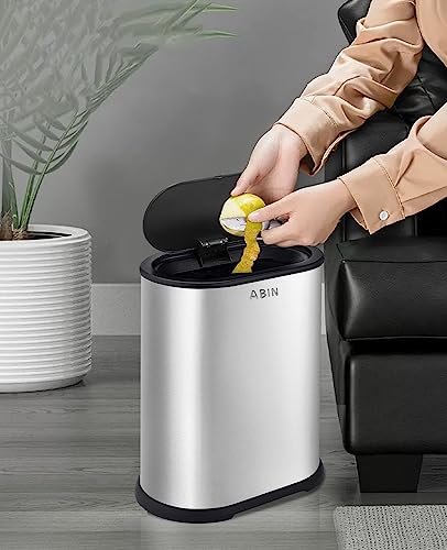 2.1 Gallon Stainless Steel Slim Trash Can with Press Top Lid Q86821