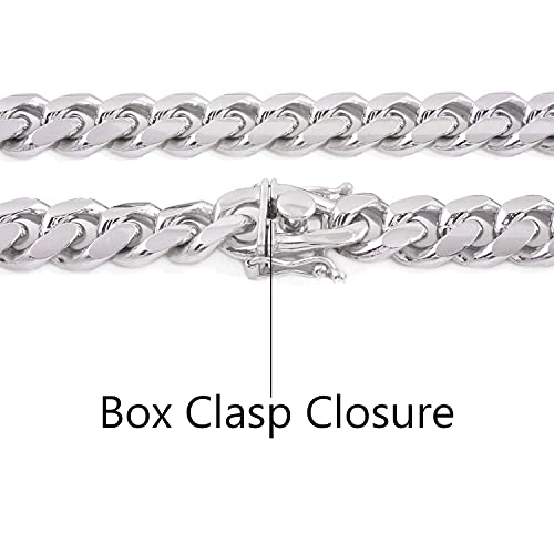 925 Sterling Silver Solid Italian Miami Cuban Link Chain Bracelet C25077