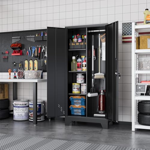 Metal Storage Cabinet with Lockable Doors and Pegboard G795