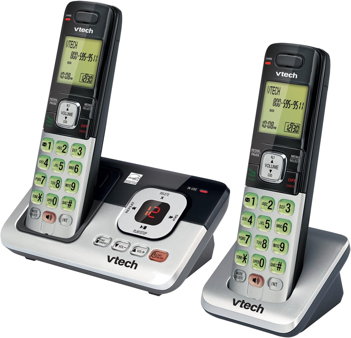 2-Handset Cordless Phone with Answering System V688