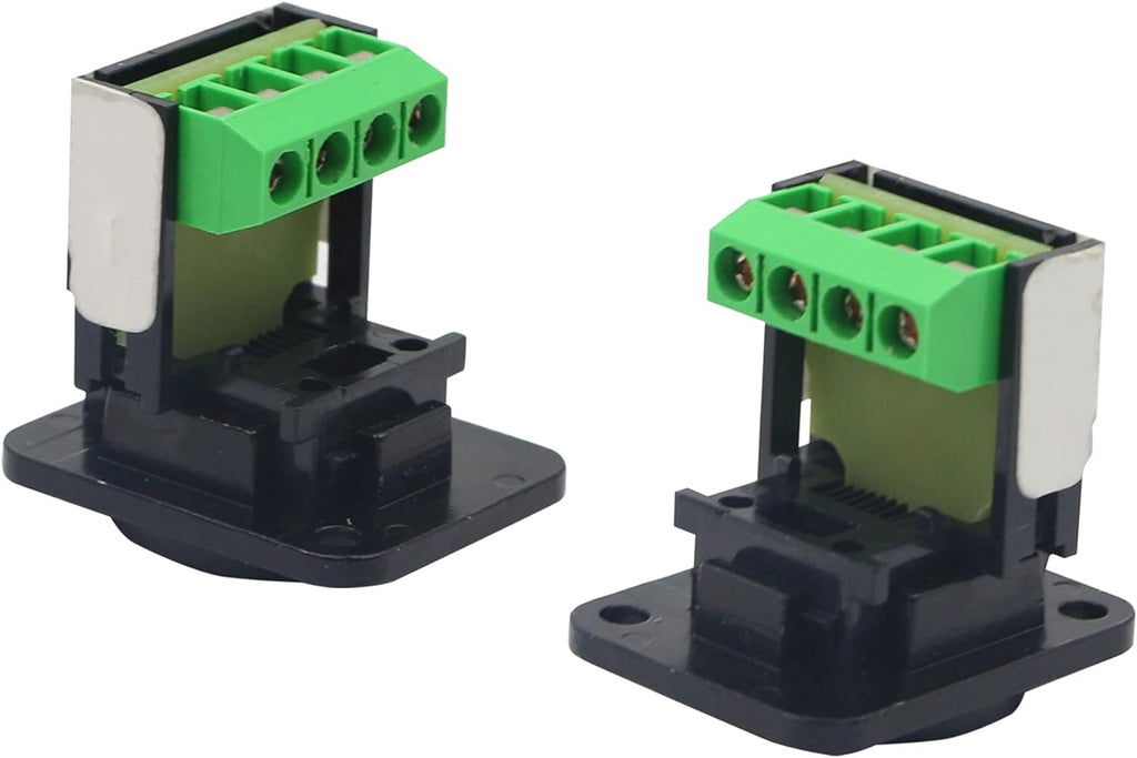 RJ11 6P4C CAT3 Screw Terminal Adapter, Black Pack of 2 Q2653