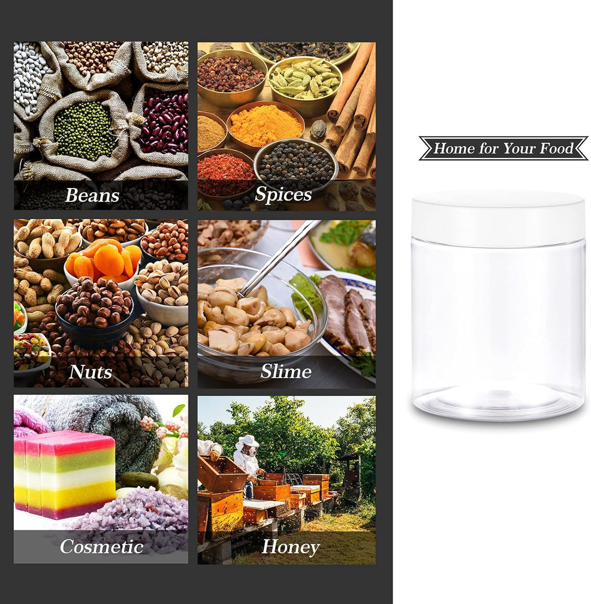 8 oz Plastic Jars with Lids, Pack of 30 I719