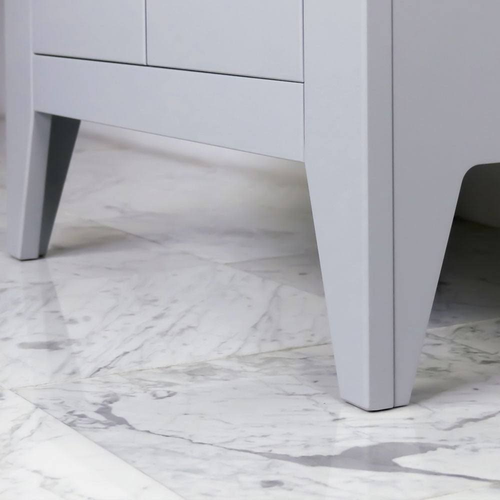 32x22 Grey Bathroom Vanity Cabinet Set with Ceramic Counter Top S21726