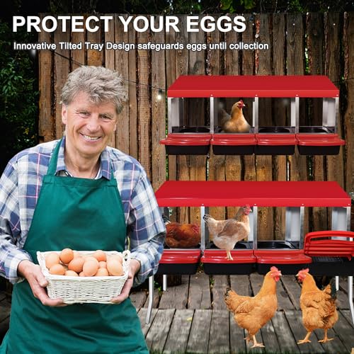 4 Compartment Heavy Duty Chicken Nesting Boxes with Perch N73984