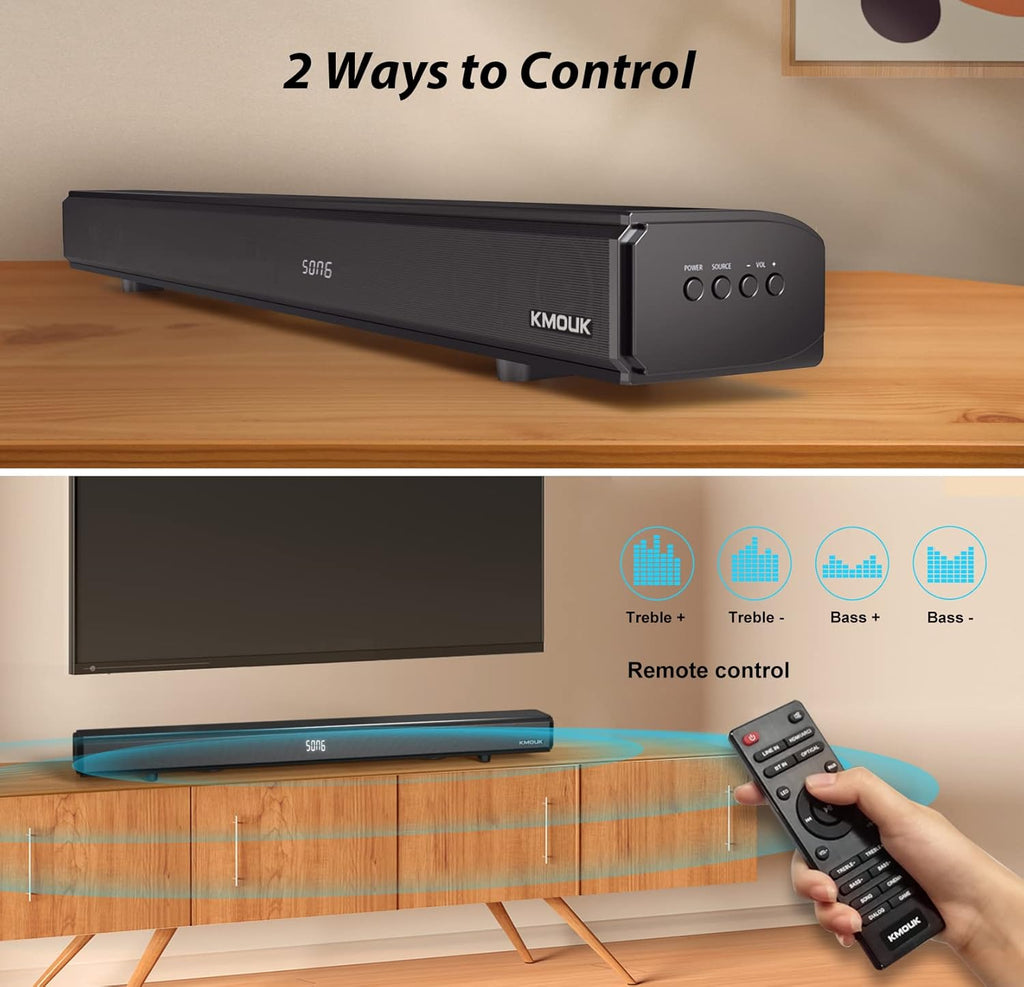 Soundbar with Built-in Dual Subwoofers, 6 Speakers, Bluetooth 5.0, HDMI ARC/Optical/AUX, 100W 2.1 G34142