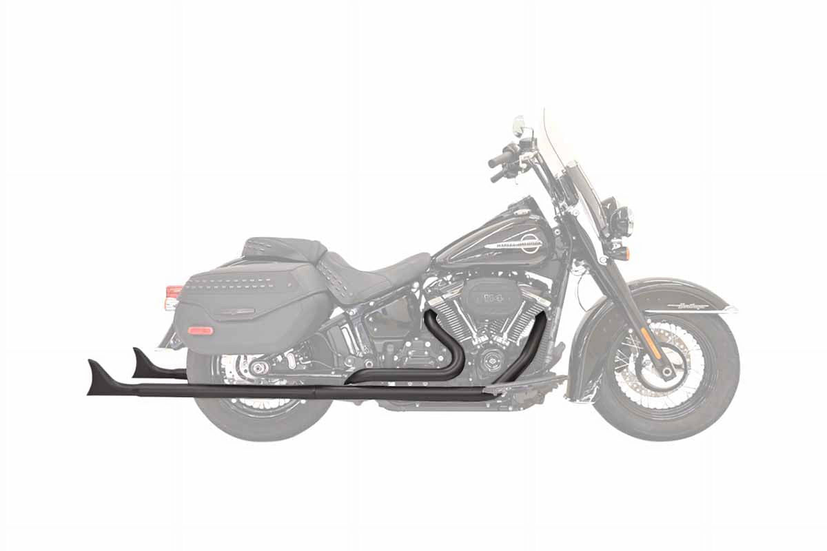 Black 36" Fishtail Exhaust System with Baffles Y4291