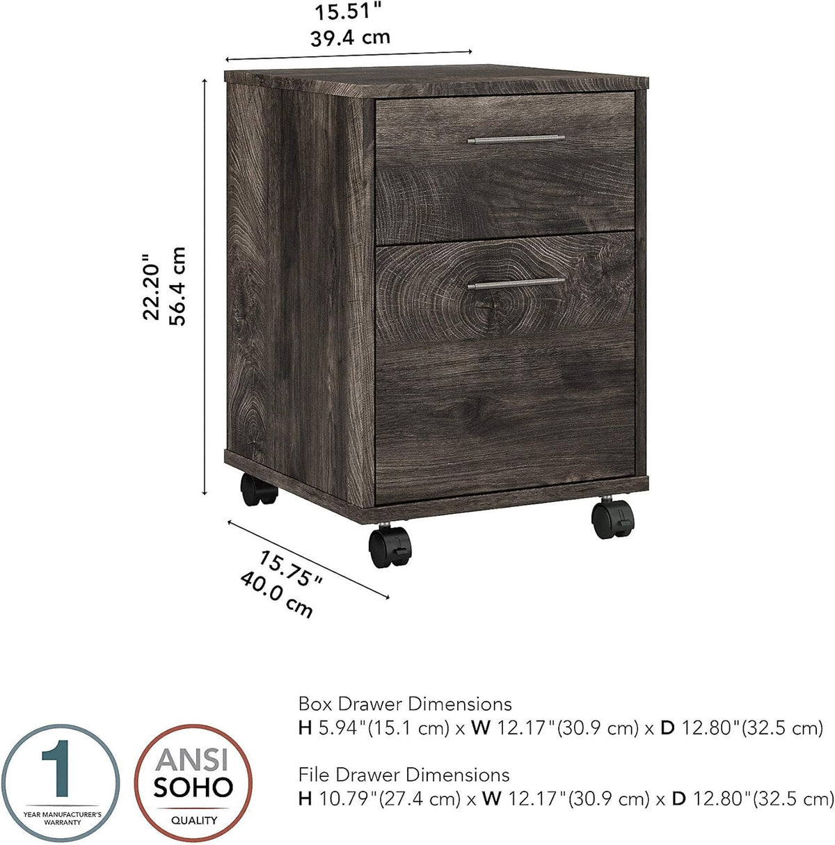 2 Drawer Mobile File Cabinet C67540