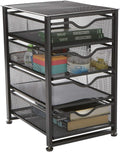 Black 4-Tiered Metal Rolling Utility Cart A71732