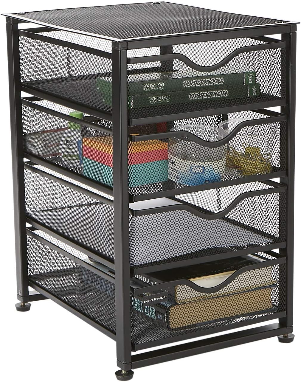 Black 4-Tiered Metal Rolling Utility Cart A71732