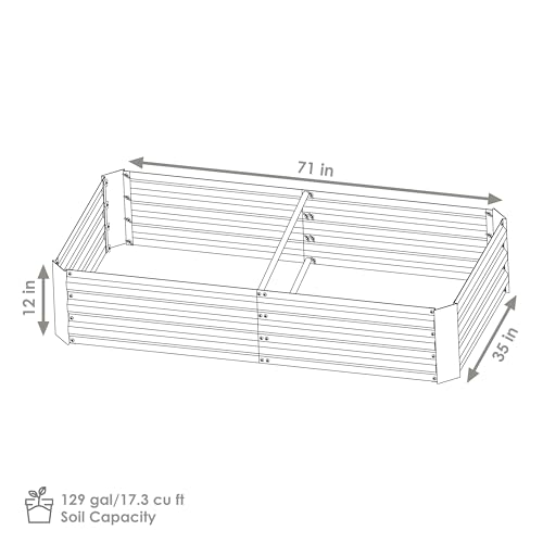 3 x 6 ft Galvanized Steel Rectangular Raised Garden Bed V76389