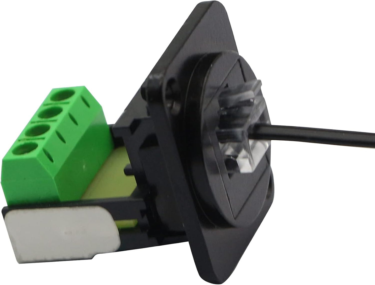 RJ11 6P4C CAT3 Screw Terminal Adapter, Black Pack of 2 Q2653