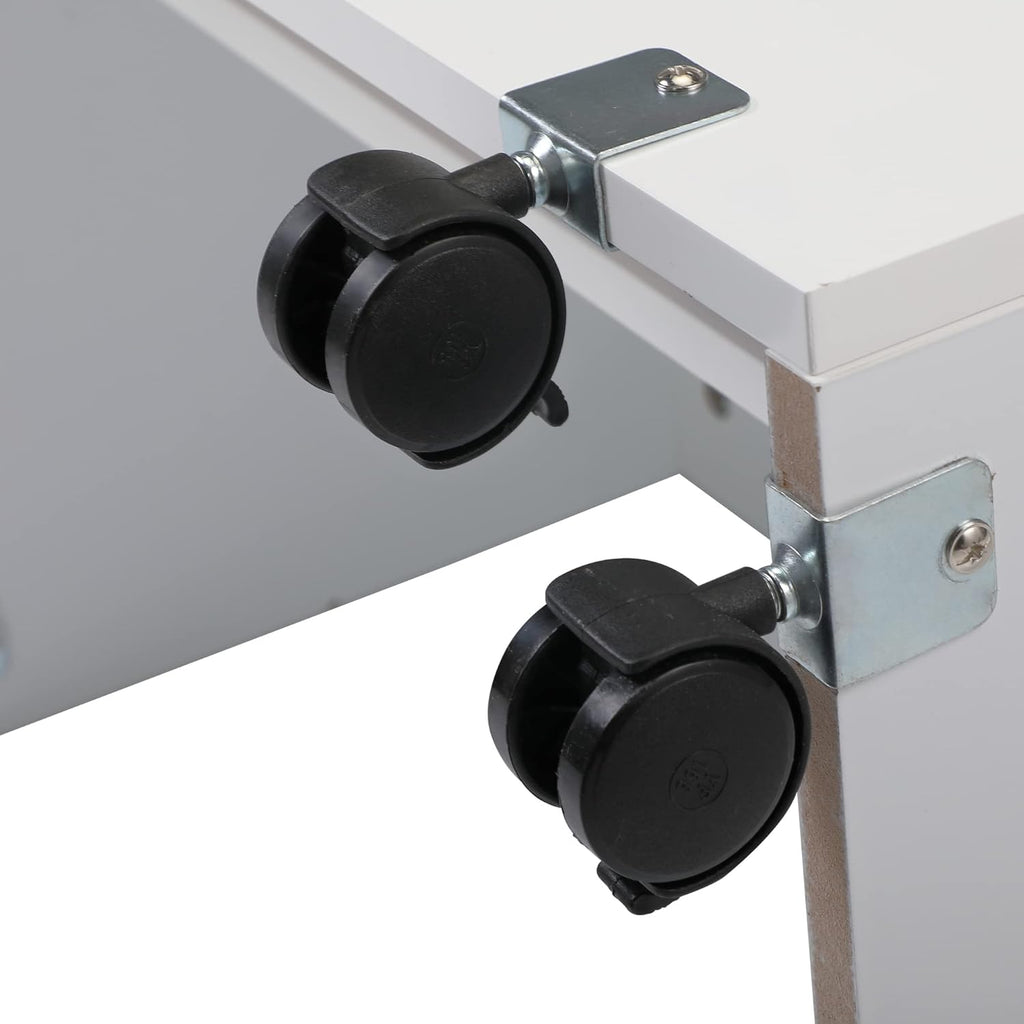 White Foldable Sewing Table with Storage T5977