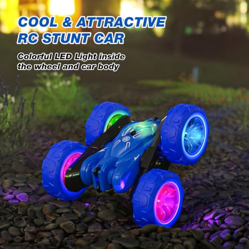 Fast Direct Charging Remote Control Car with LED Lights, 4WD All Terrain RC Stunt Toys N5380