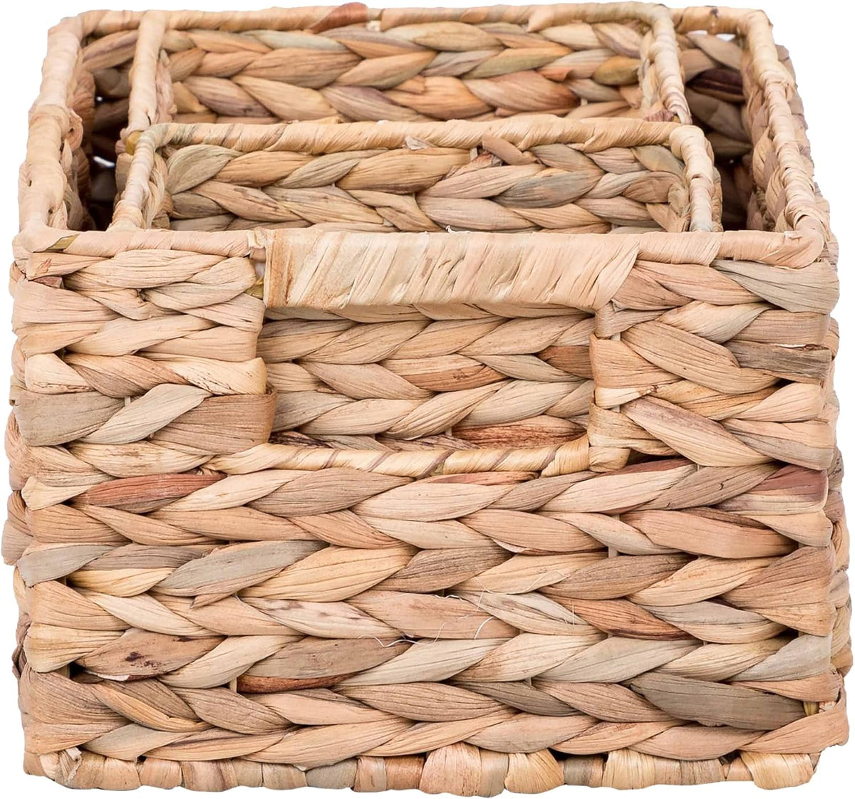 Woven Natural Water Hyacinth Organizational Basket Set of 3 Q960039