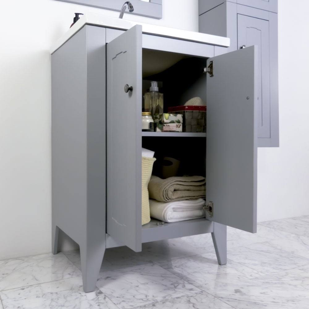 32x22 Grey Bathroom Vanity Cabinet Set with Ceramic Counter Top S21726