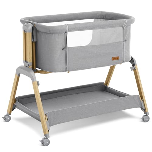 Navy Blue 3 in 1 Baby Bassinet with Mattress and Wheels N685