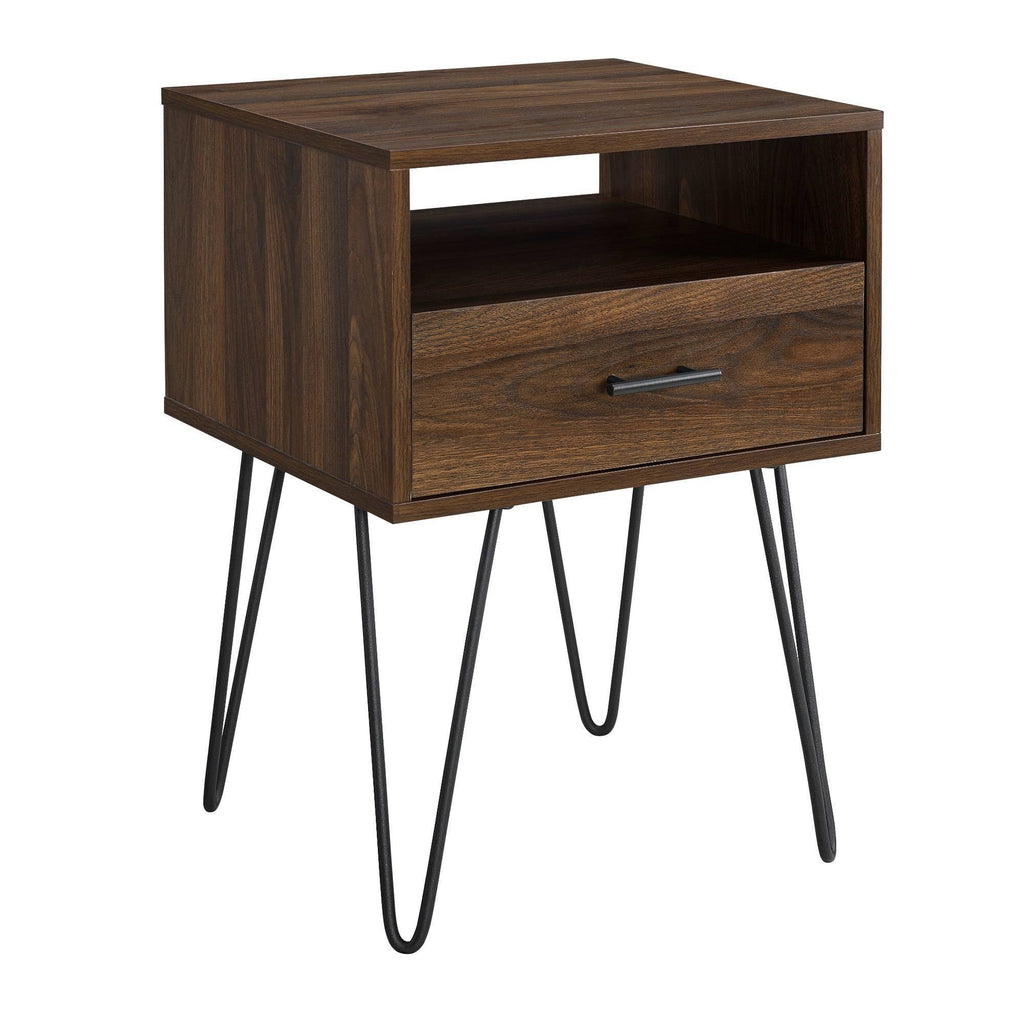 Dark Walnut Single Drawer Side Table N541