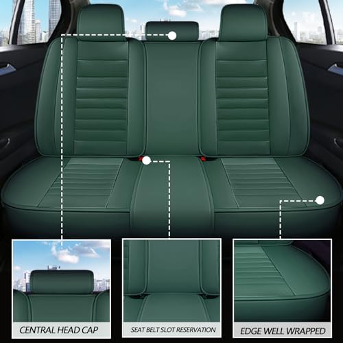 5 Seats Beige Faux Leather Seat Covers Q78121