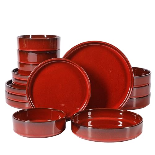 Amber Terracotta Reactive Glaze Dinnerware Set, Service for Four (16pcs) D659