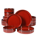 Amber Terracotta Reactive Glaze Dinnerware Set, Service for Four (16pcs) D659