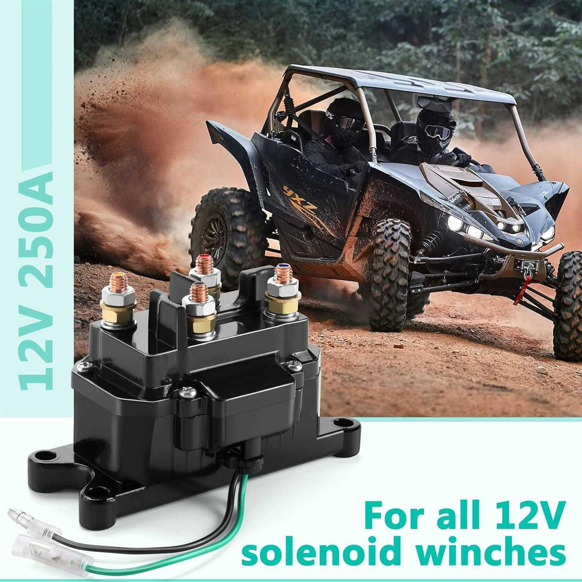 12v 250a Winch Solenoid Relay Contactor with 6 Protecting Caps O223998