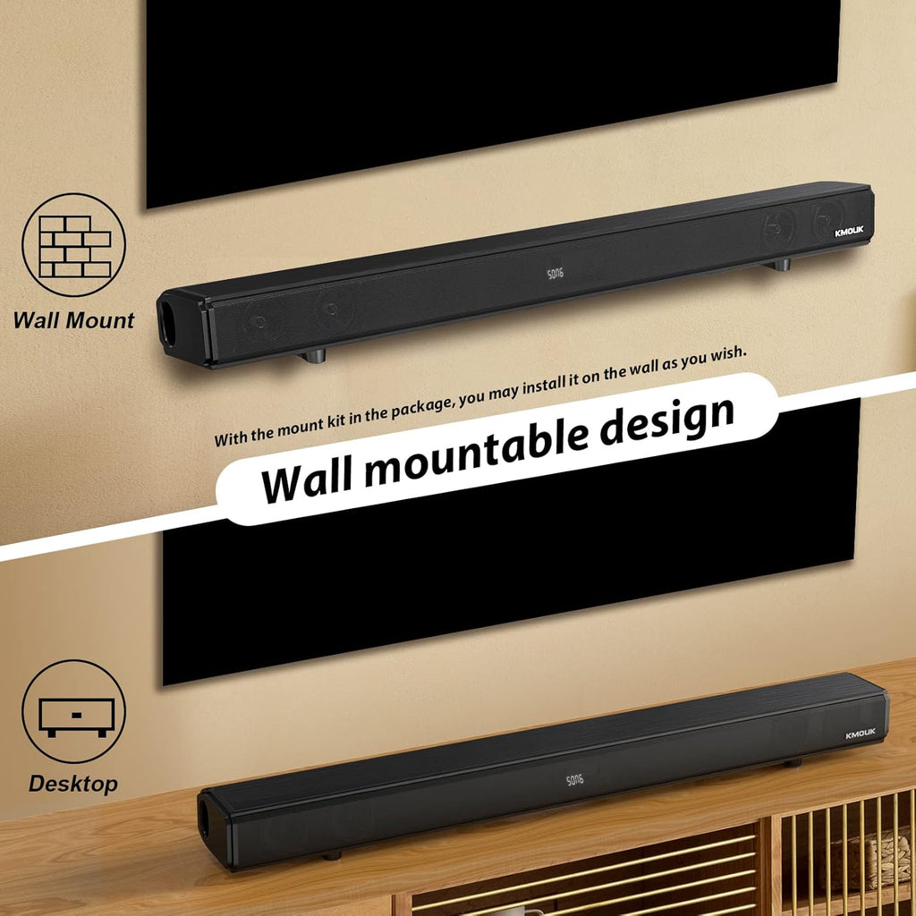 Soundbar with Built-in Dual Subwoofers, 6 Speakers, Bluetooth 5.0, HDMI ARC/Optical/AUX, 100W 2.1 G34142
