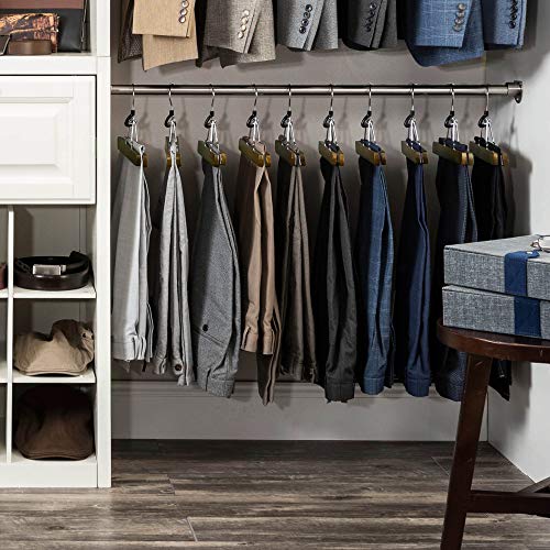 20 Pack Wooden Pants Hangers with Clips E85601