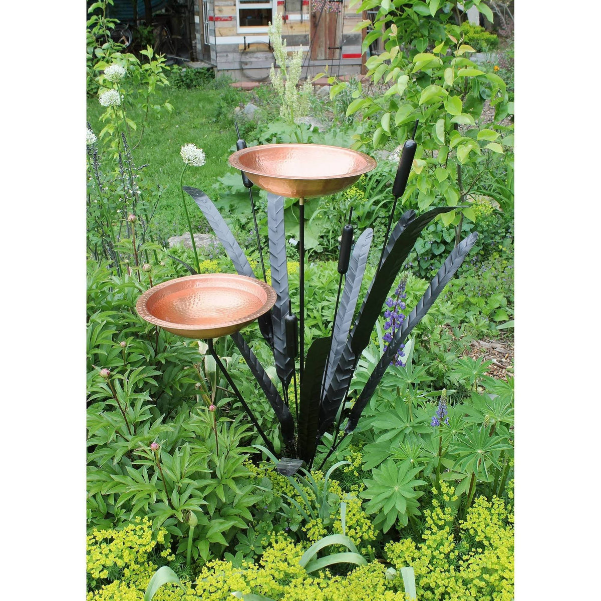 Double Cattail Birdbath G894
