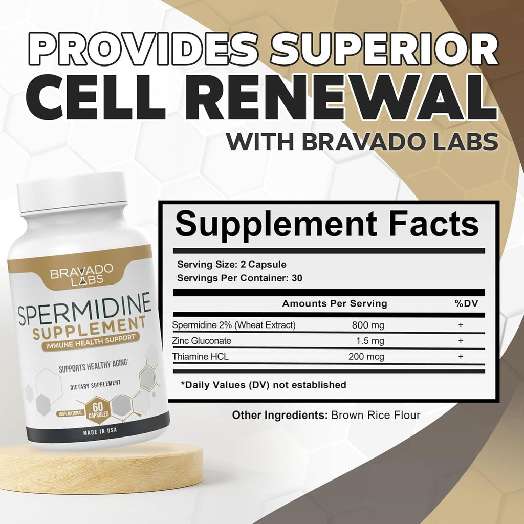 Spermidine Supplement - Wheat Germ Extract with Thiamine - 60 ct W910