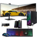 Restored Gaming Desktop PC, Intel Core i5 4th Gen, GT 1030 Graphics, 16GB RAM, 1TB SSD, 24 Inch Dual Monitor, RGB Keyboard Mouse, Speaker, Webcam, Win 10 Pro (Refurbished) V809853