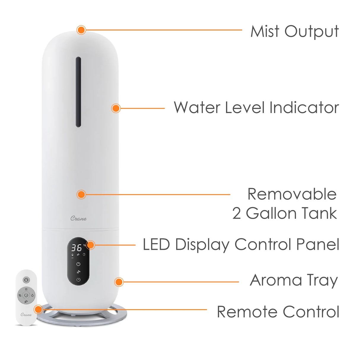 White 2 Gallon Cool Mist Humidifier U461663