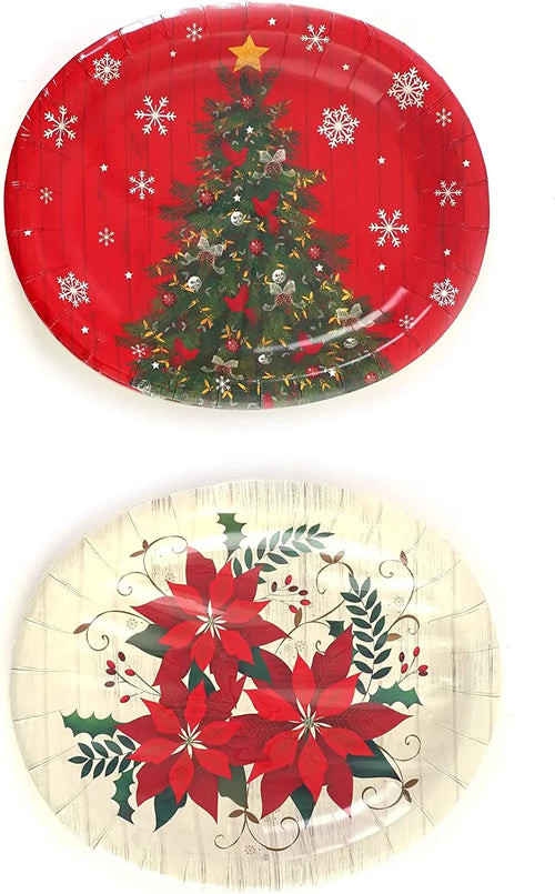 13" X 10.5" Oval Paper Disposable Plates, 48 Plates Z420