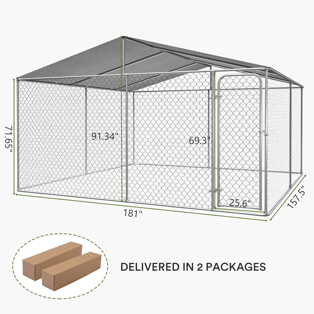 Extra Large Outdoor Dog Kennel with Roof and Lockable Door U300