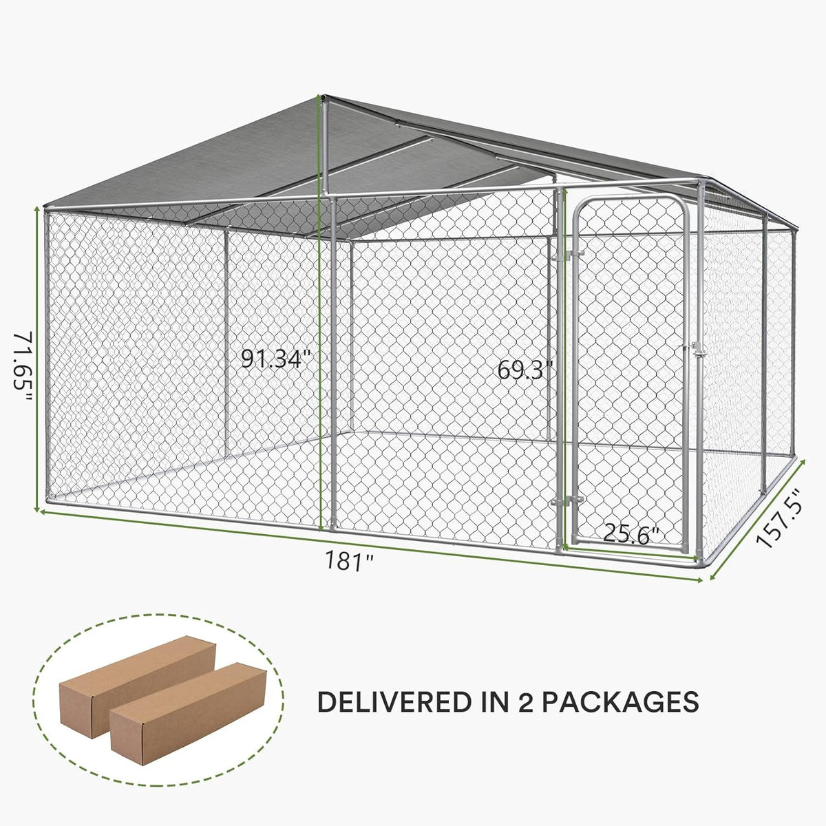 Extra Large Outdoor Dog Kennel with Roof and Lockable Door U300