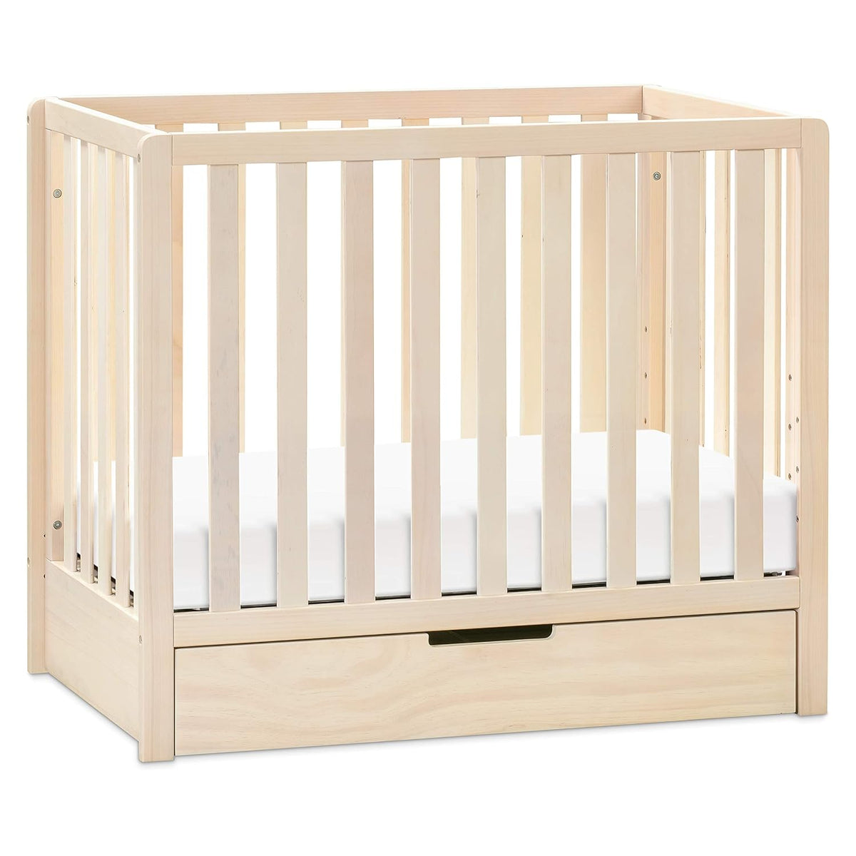 White 4-in-1 Convertible Mini Crib with Trundle Drawer M166