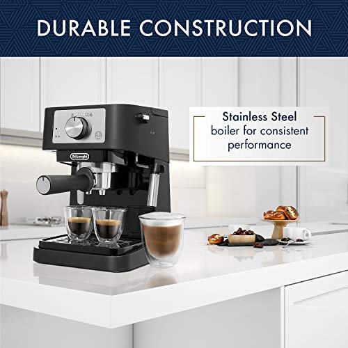 Compact Manual Espresso Machine, 15 Bar Pump Pressure, Tamper Included T196784