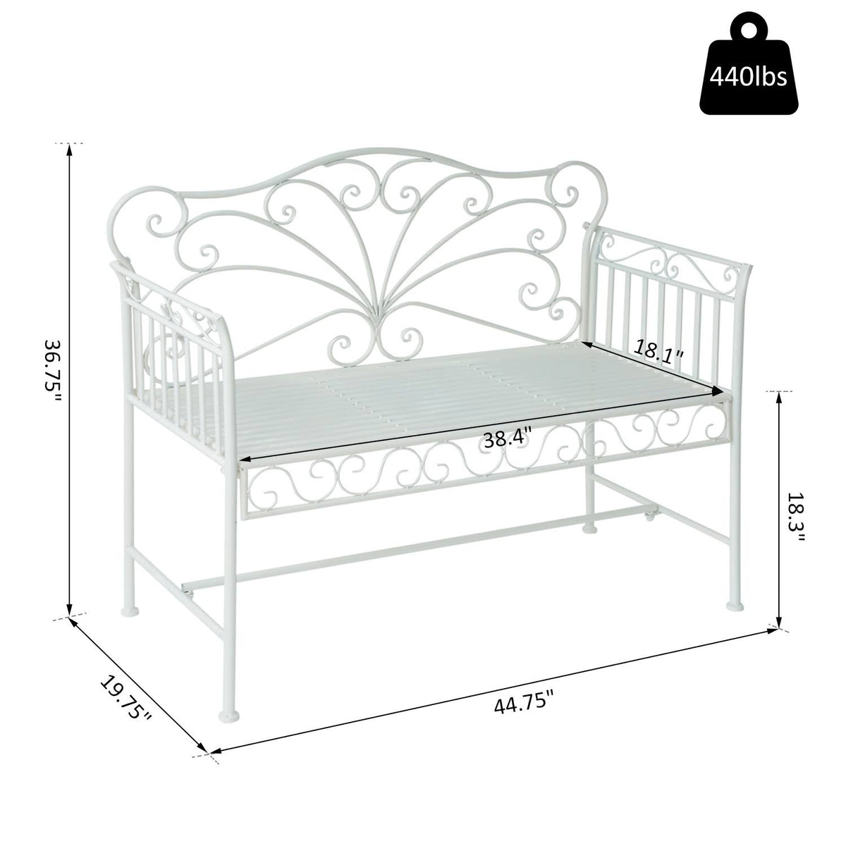 Cast Iron Outdoor Garden Bench F736859