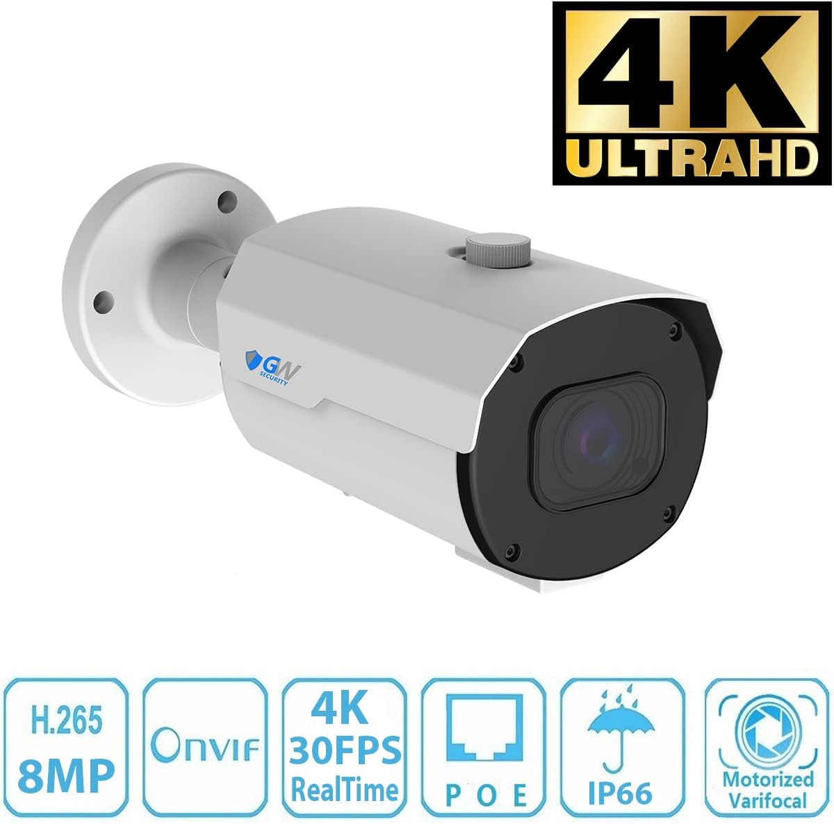 4K 8MP PoE Security Camera System with 5X Optical Zoom K826475