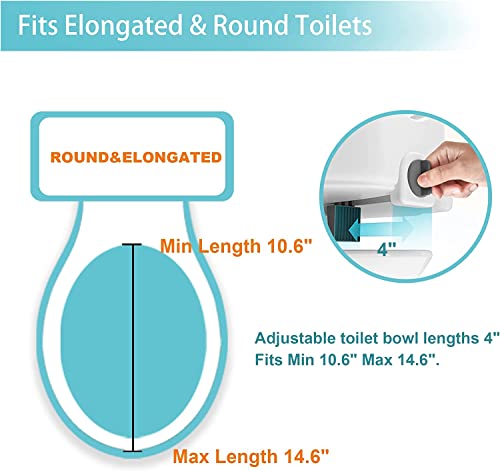 Grey+White 5 Inch Raised Toilet Seat with Handles Y7894