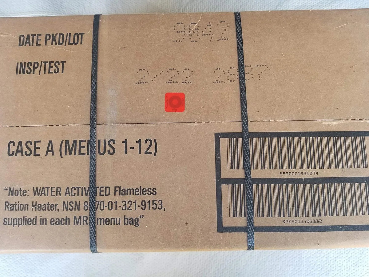 Factory Sealed Case of 12 MRE Meals Z150