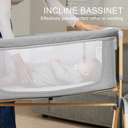 Navy Blue 3 in 1 Baby Bassinet with Mattress and Wheels N685