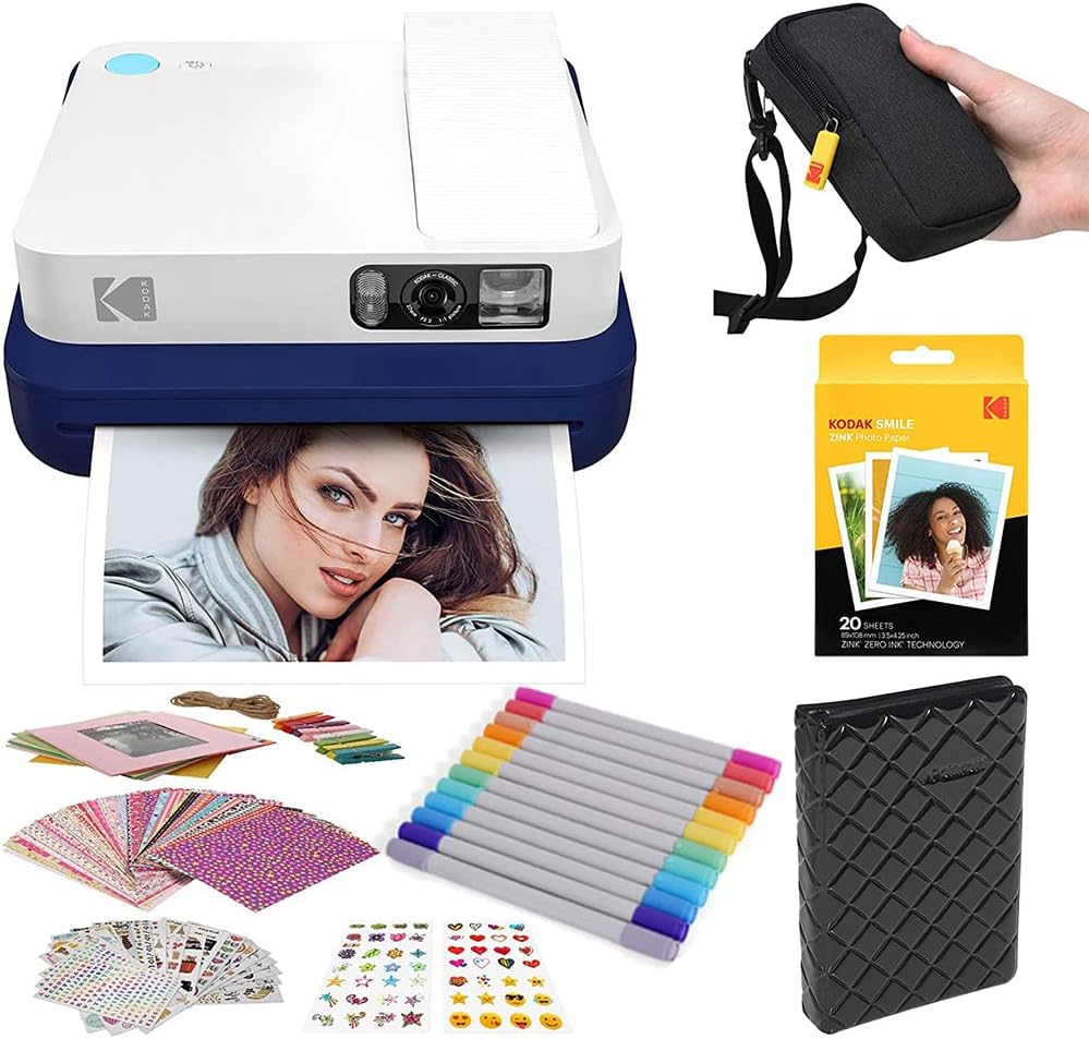 Digital Instant Camera for 3.5 x 4.25 Zink Photo Paper, 16MP (Blue) U226