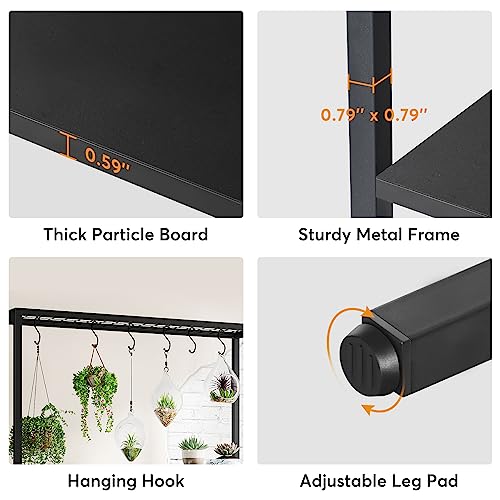 5-Tier Tall Metal Plant Stand, 70.9”, Black R100603