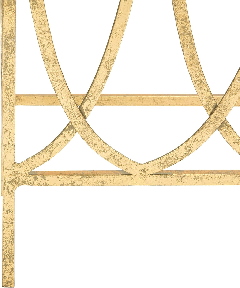 Gold Foil and Glass Console Table J138