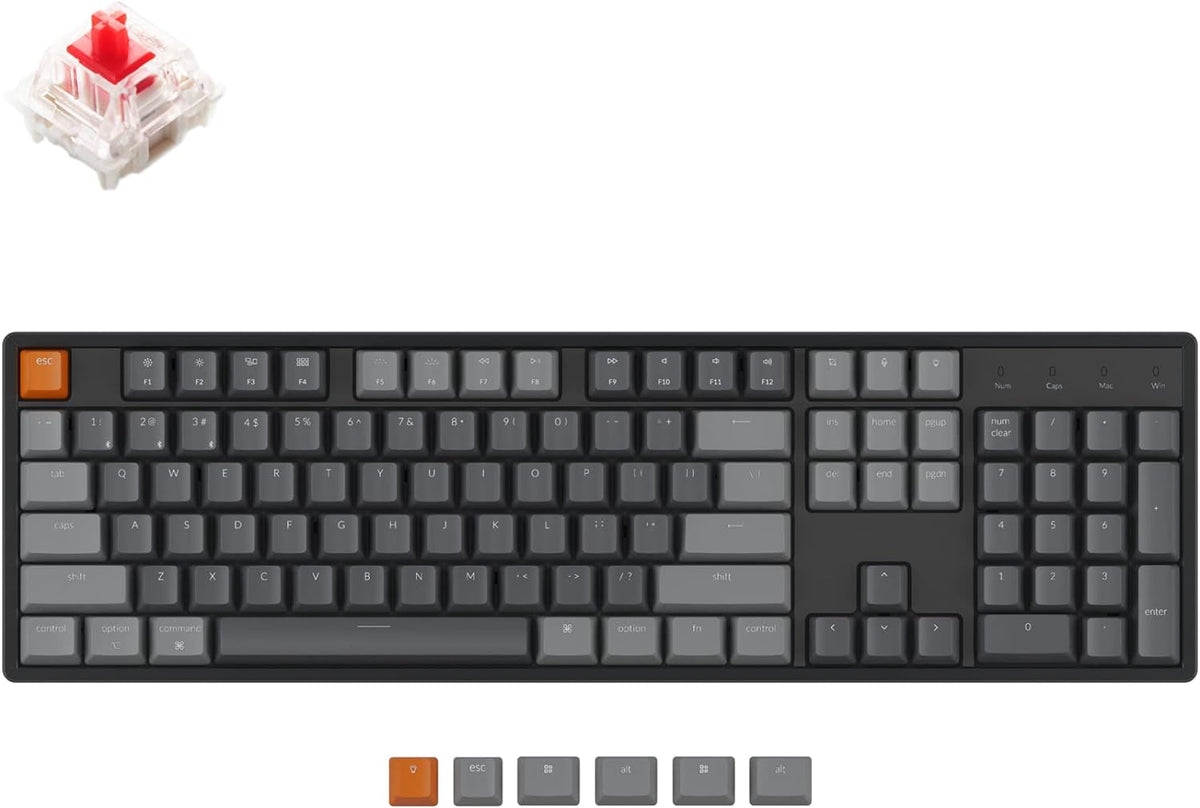 Full Size 104 Keys Bluetooth Wireless USB Wired Mechanical Gaming Keyboard N75997