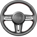 Black Genuine Leather Steering Wheel Cover J2587