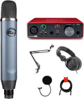 Condenser Mic Bundle with Audio Interface, Headphone, Stand, Pop Filter & XLR Cable P225