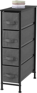 Narrow 4 Drawer Vertical Storage Tower with Fabric Bins P391719